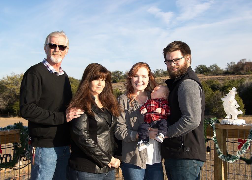A Central Texas family photographed on location at golden hour